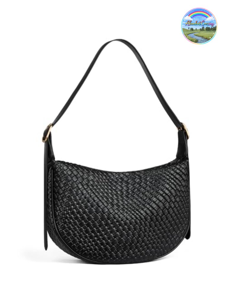 Vegan Leather Crossbody Bag Crescent Hobo Purse Adjustable Strap